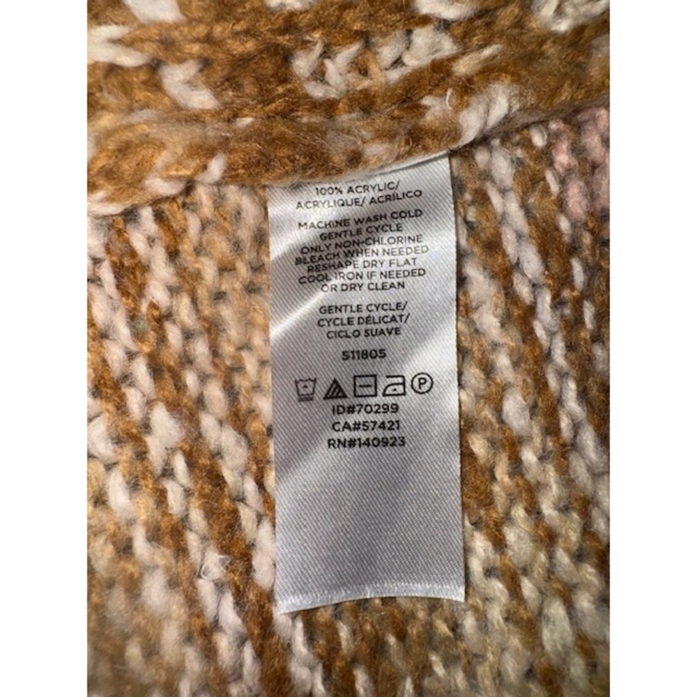 Loft Outlet Marled Shawl Collar Cardigan Sweater Long Line Brown XL Granny - Picture 7 of 11